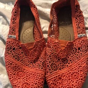 Orange/Coral Crochet Toms